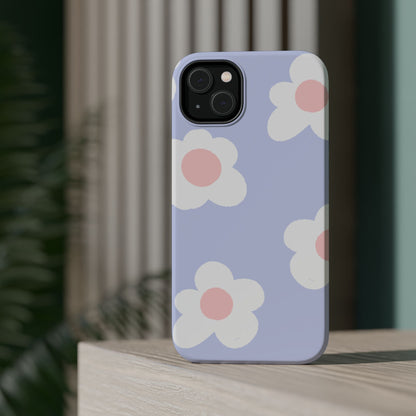 Retro Daisy Pastel Tough MagSafe iPhone Case – Durable Design with Soft Matte Finish