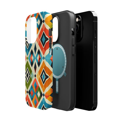 Harlequin Geometric MagSafe iPhone Case - Vibrant Abstract Protective Cover