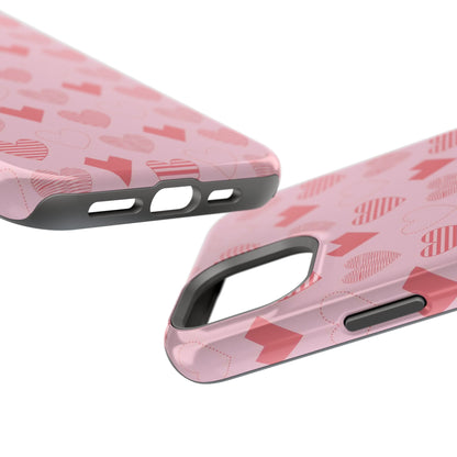 Striped Hearts MagSafe iPhone Case