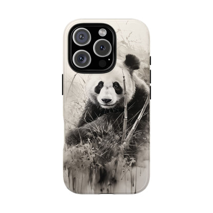 Premium Cute Phone Case: Charcoal Art Panda Bear