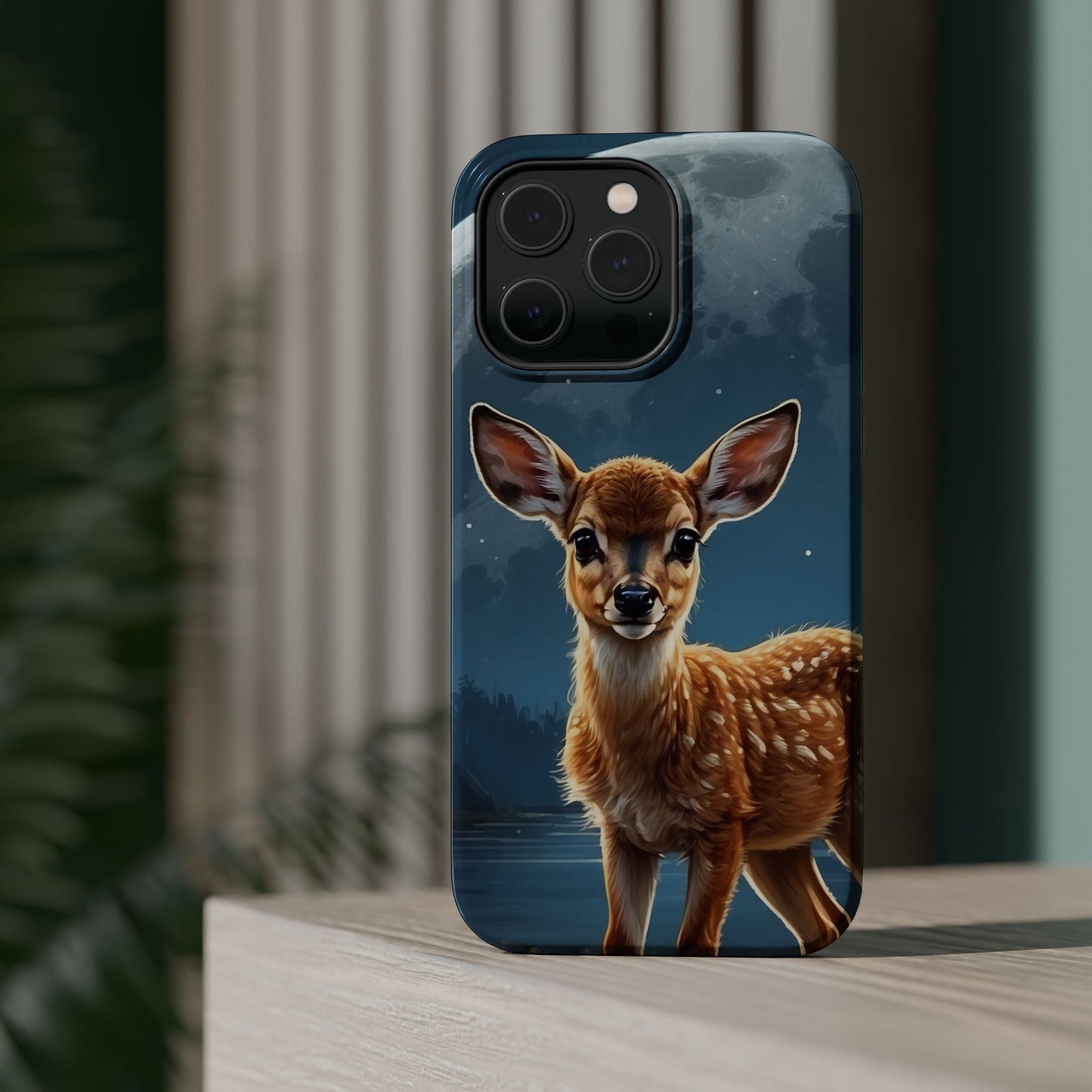 MagSafe-Compatible iPhone Case – Enchanted Fawn Under the Moonlit Sky