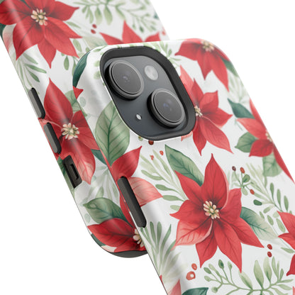 Festive Poinsettia Holiday Pattern – MagSafe iPhone Series Case