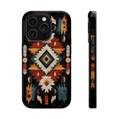 Southwestern Arrow & Diamond Tough MagSafe iPhone Case – Bold Tribal Design, Dual-Layer Protection