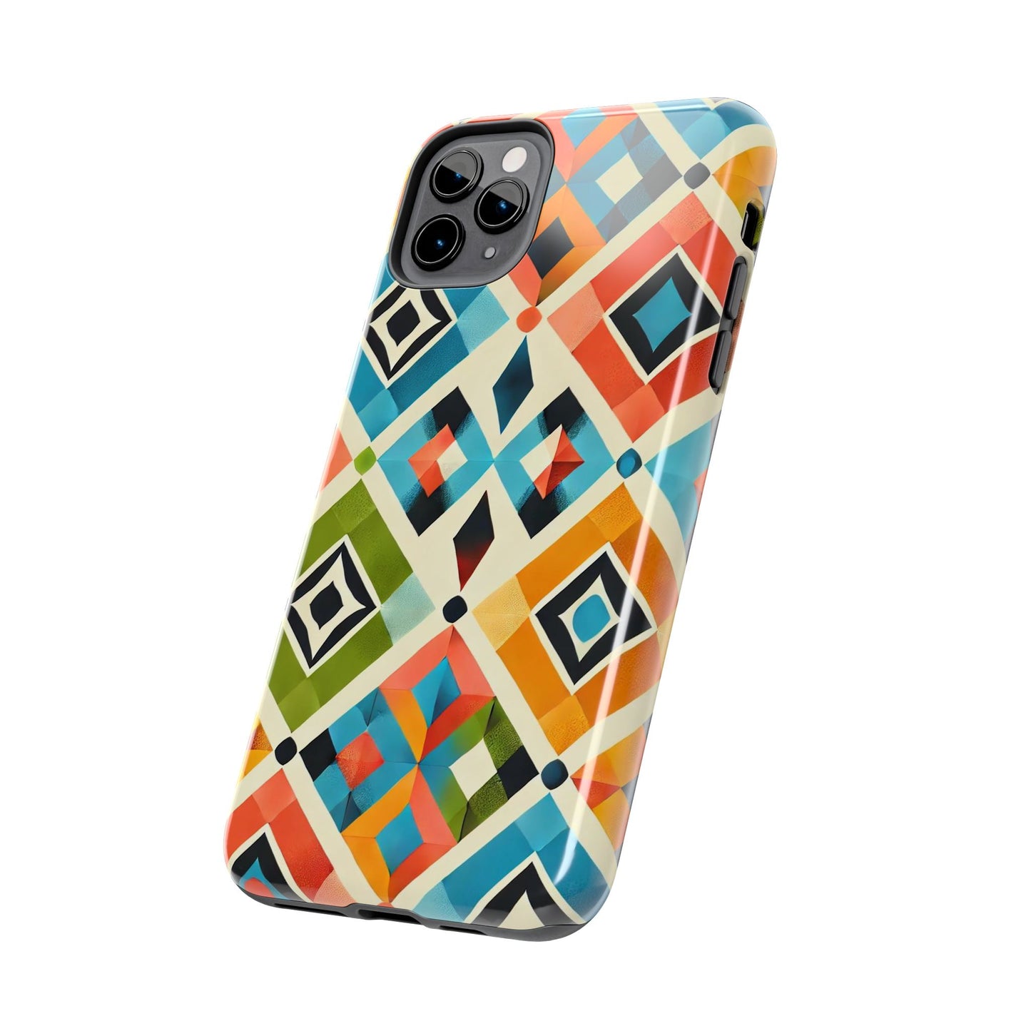 Harlequin Geometric iPhone Case - Vibrant Abstract Protective Cover