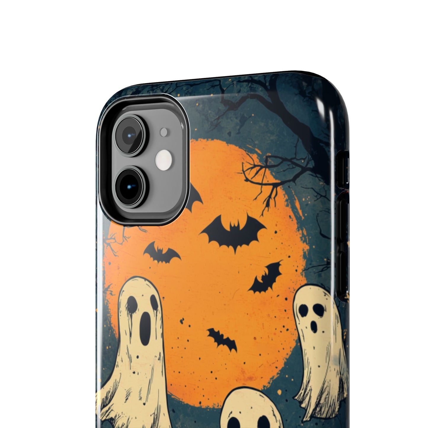 Haunted Ghosts & Full Moon iPhone Case – Spooky Halloween Design