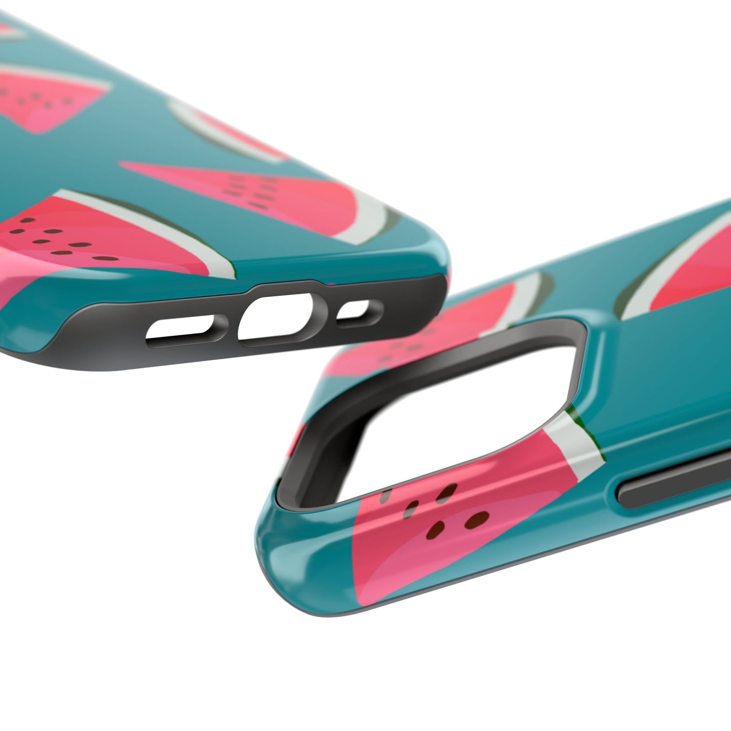 Watermelon Bliss MagSafe iPhone Case – Vibrant Summer Fruit Design on Teal Background