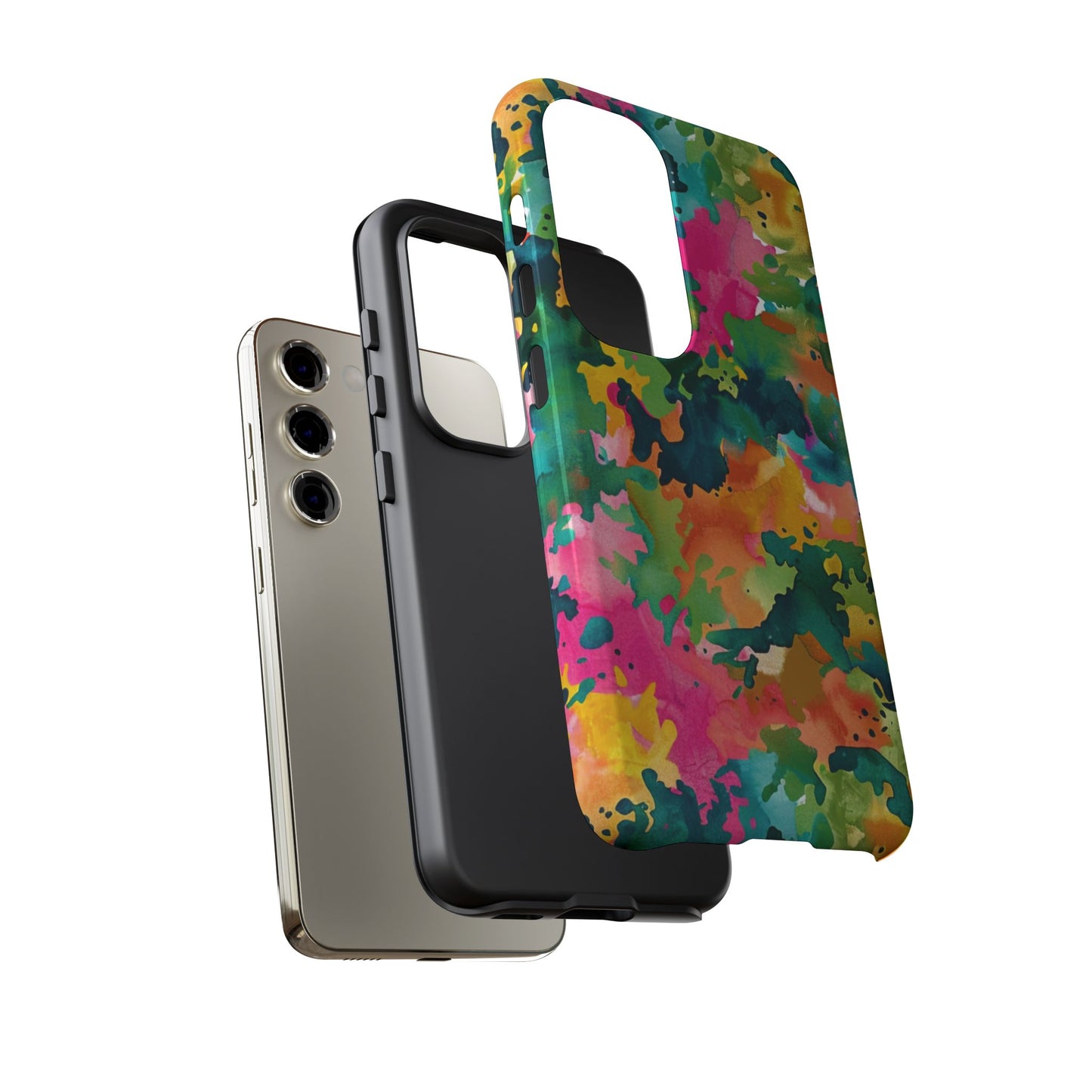 Vibrant Watercolor Splash Samsung Galaxy Case – Multicolor Abstract Artistic Design