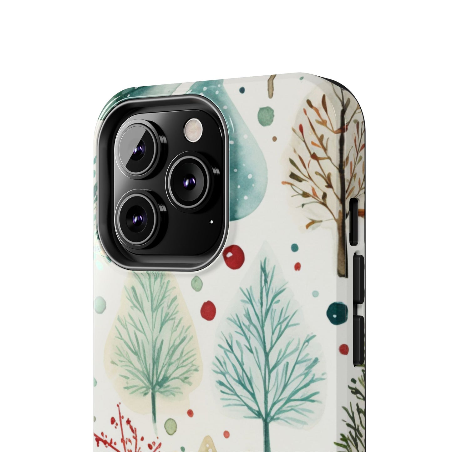 Watercolor Winter Trees iPhone Case – Nature-Inspired, Holiday Theme Protective Cover