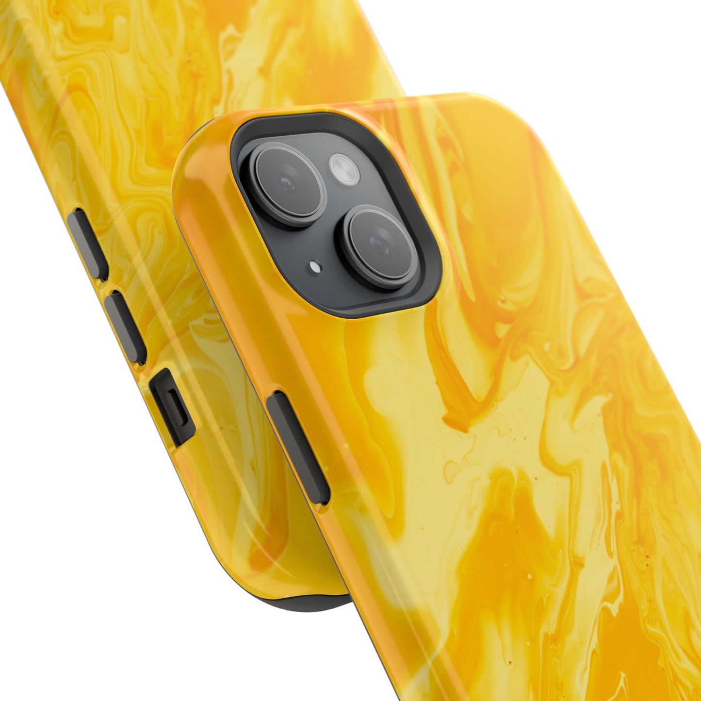 Luxe Yellow Marble MagSafe iPhone Case – Bold Golden Elegance with Magnetic Precision