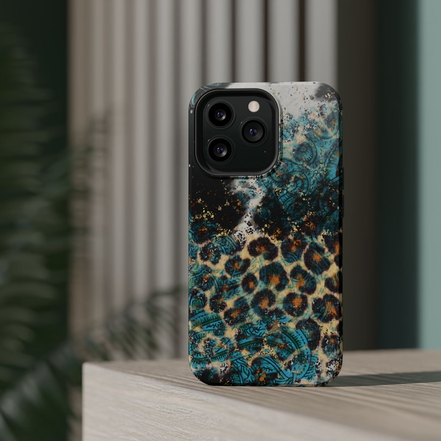 Turquoise Paisley Cowhide Leopard - MagSafe iPhone Series Case