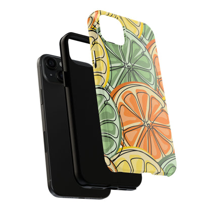 Citrus Zest Tough iPhone Case – Bold Lime, Lemon, and Orange Design, Shockproof Protection - BOGO Cases