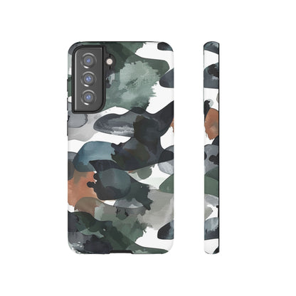 Moody Abstract Watercolor Samsung Galaxy Case – Dark Green and Brown Artistic Design