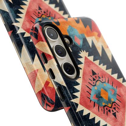 Bold Aztec Pattern Tough Samsung Galaxy Case – Vibrant Geometric Design, Dual-Layer Protection