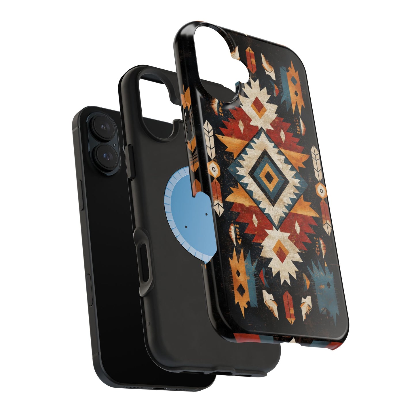 Southwestern Arrow & Diamond Tough MagSafe iPhone Case – Bold Tribal Design, Dual-Layer Protection