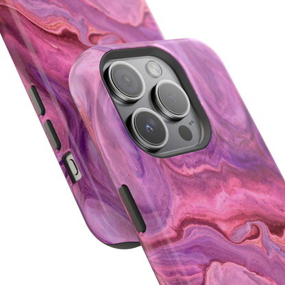 Lavender Dreamscape – MagSafe Case with Abstract Purple & Pink Marble Art