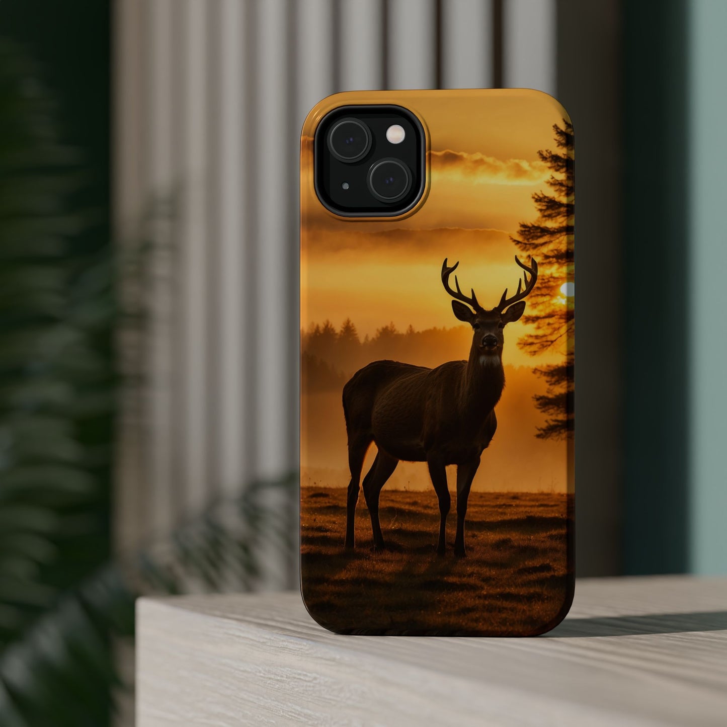 Sunset Majesty: Regal Stag – MagSafe iPhone Case