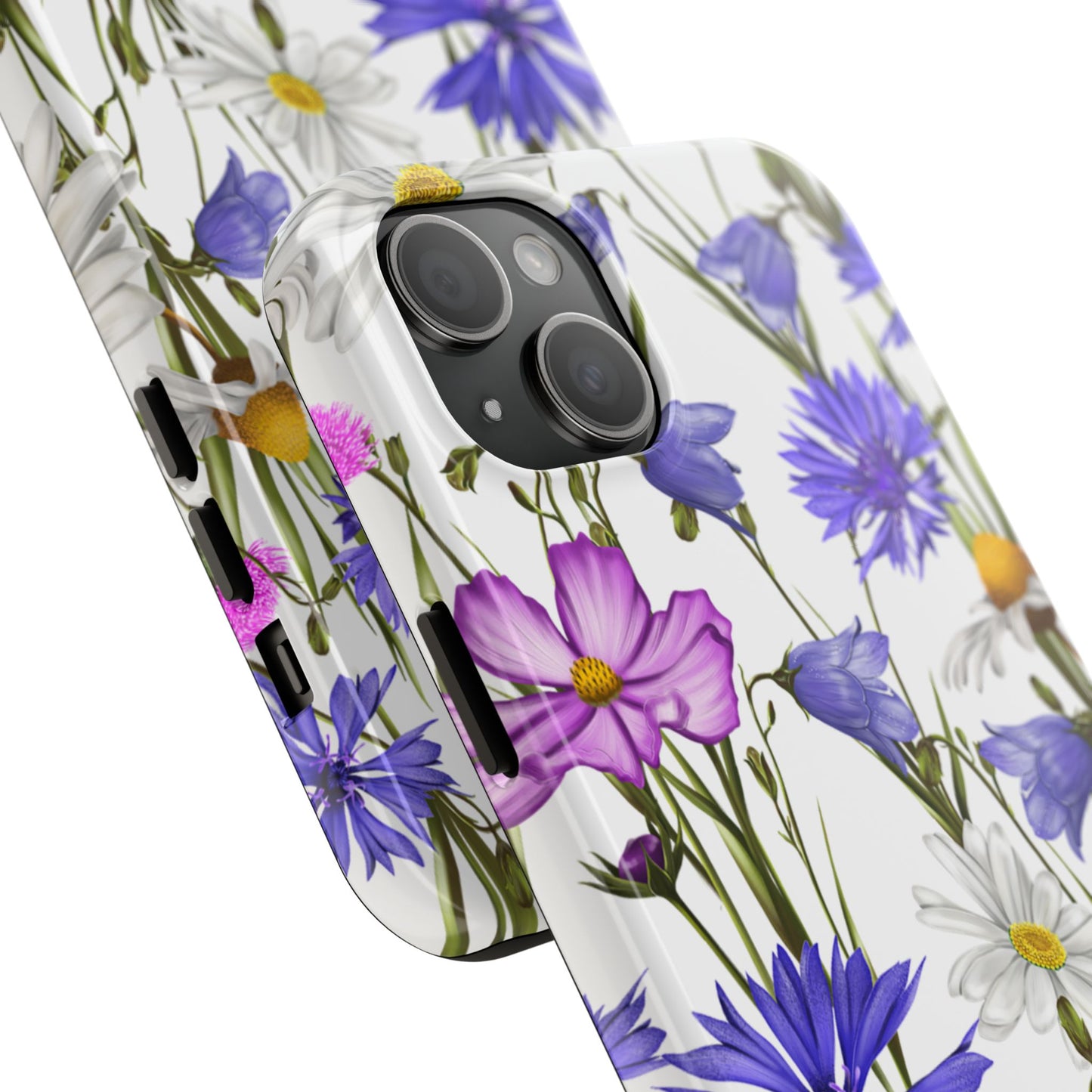 Wildflower Meadow iPhone Case – Purple, Blue, and White Floral Design