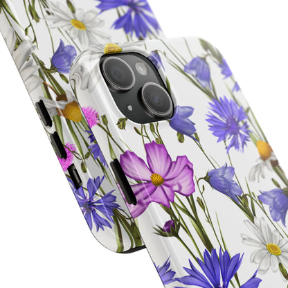 Wildflower Meadow iPhone Case – Purple, Blue, and White Floral Design