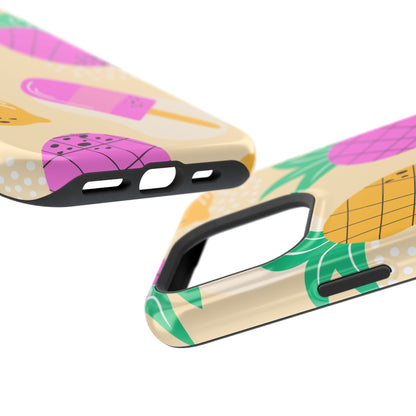 Tropical Pop MagSafe iPhone Case – Fun Pineapple & Lemon Design with Vibrant Summery Colors