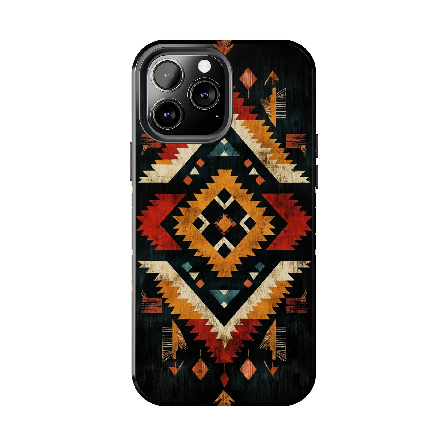 Southwestern Tribal Diamond Tough iPhone Case – Bold Geometric Pattern, Dual - Layer Protection - BOGO Cases