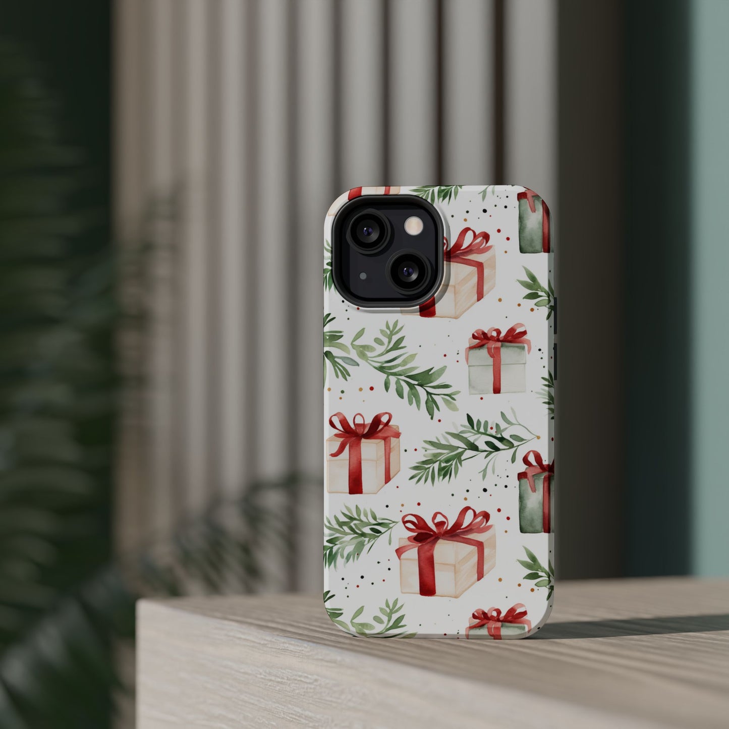 Watercolor Holiday Gifts & Greenery - MagSafe iPhone Series Case