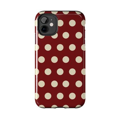 Classic Red & Cream Polka Dots - iPhone Case