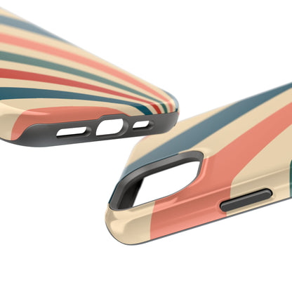 Retro Sunburst Swirl MagSafe iPhone Case – Dual-Layer Protection with Bold 70s Vibes