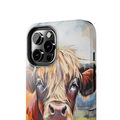 Cute Western Phone Case | Highland Cow | Robust Rocky Mountain-Inspired | Expressionism | Fresco