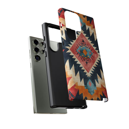 Bold Aztec Pattern Tough Samsung Galaxy Case – Vibrant Geometric Design, Dual-Layer Protection