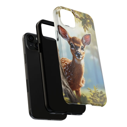 Whimsical Fawn in a Sunlit Forest iPhone Case