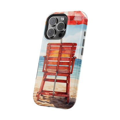 Beachfront Sunset Lounge MagSafe iPhone Case – Rearview Edition