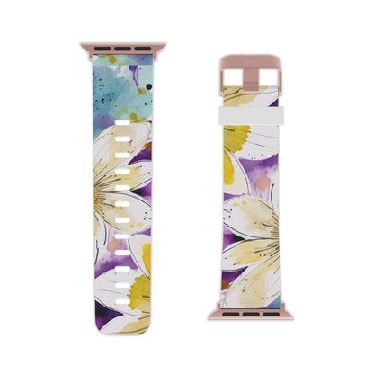 Abstract Floral Watercolor Splash Apple Watch Band