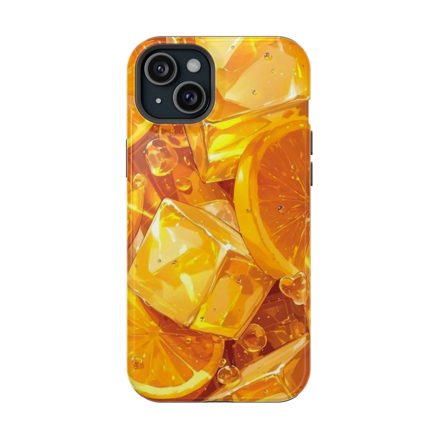 Citrus Splash MagSafe iPhone Case – Bright Orange Slices & Ice, Dual-Layer Protection