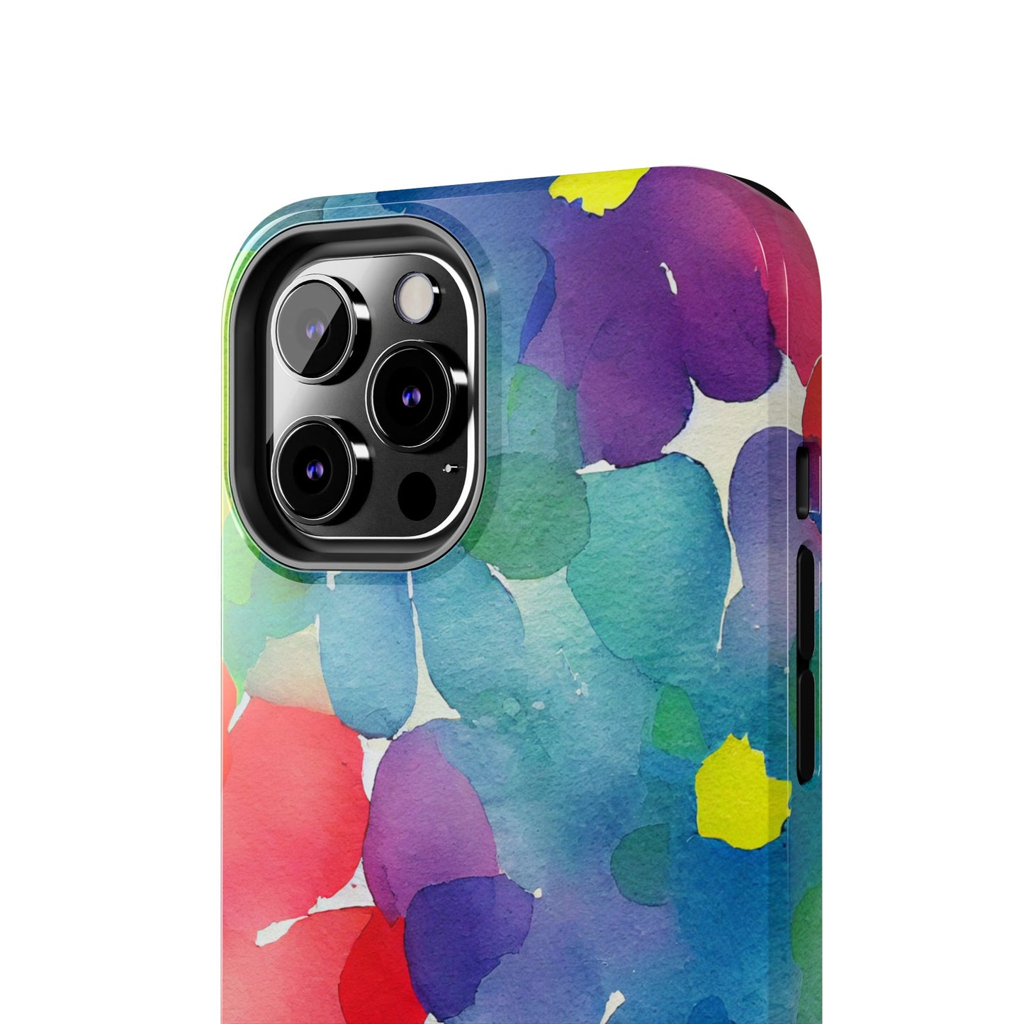 Rainbow Bloom Watercolor iPhone Case – Slim Design, Glossy Finish