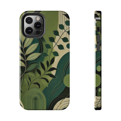 Abstract Green Leaves iPhone Case - Nature-Inspired Protective Cover