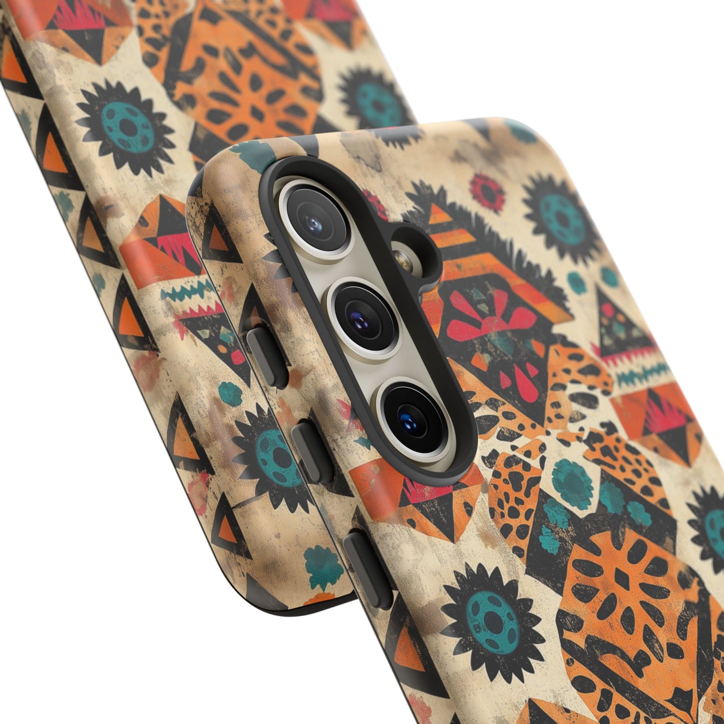 Bohemian Leopard & Tribal Floral Tough Samsung Galaxy Case – Vibrant Eclectic Design, Dual - Layer Protection - BOGO Cases