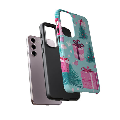 Festive Pink Christmas Gifts and Evergreen Samsung Galaxy Case – Holiday Theme, Protective Cover