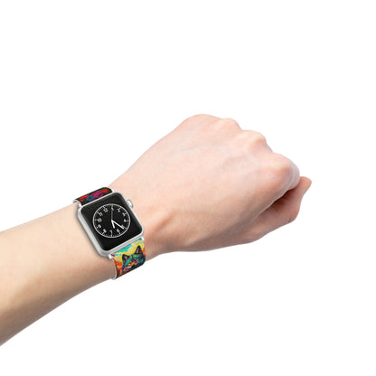 Rainbow Wolf in Bloom Apple Watch Band