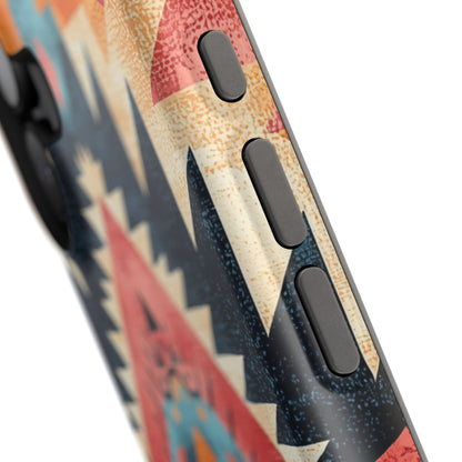 Bold Aztec Pattern Tough MagSafe iPhone Case – Vibrant Geometric Design, Dual-Layer Protection