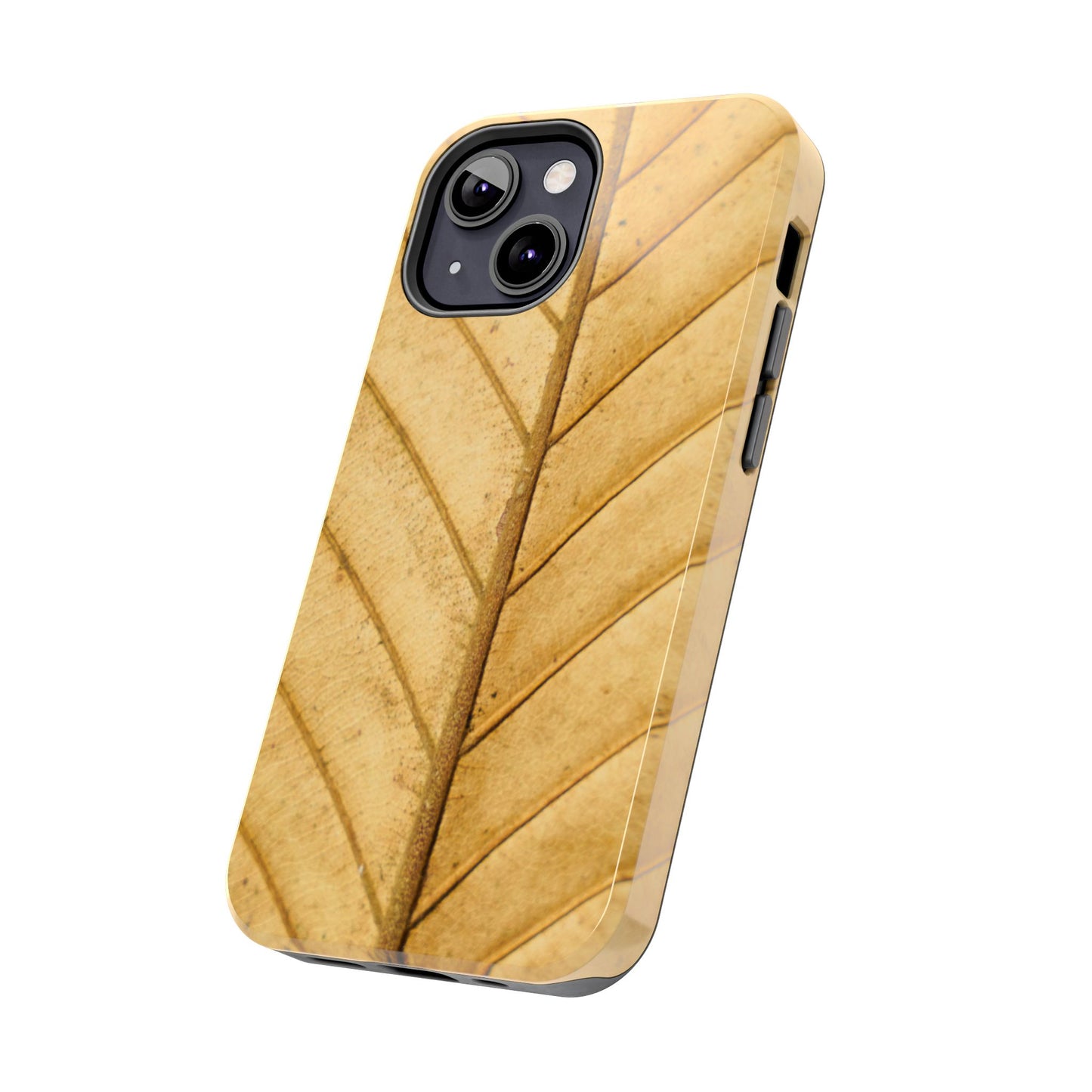 Golden Leaf Texture iPhone Case – Minimal Nature Design