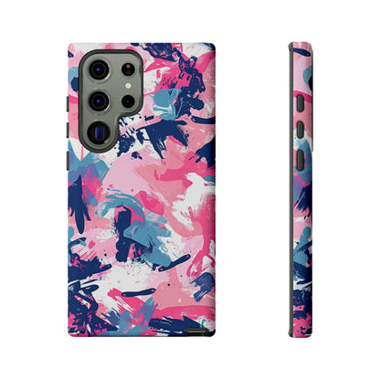 Vibrant Pink & Navy Abstract Splash – Samsung Galaxy Case