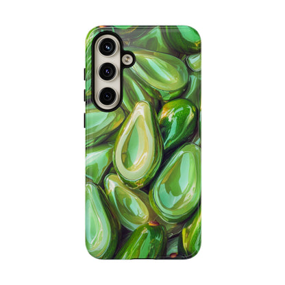 Glossy Avocado Samsung Galaxy  Case – Sleek Green 3D Fruit Design, Durable and Stylish