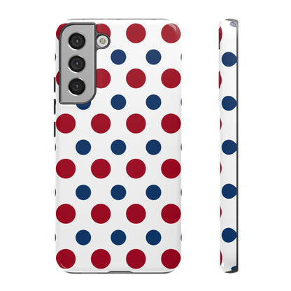 Patriotic Navy, White, and Red Polka Dot Samsung Galaxy Case