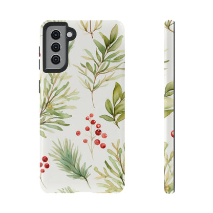 Winter Greenery & Berry Watercolor – Samsung Galaxy Series Case