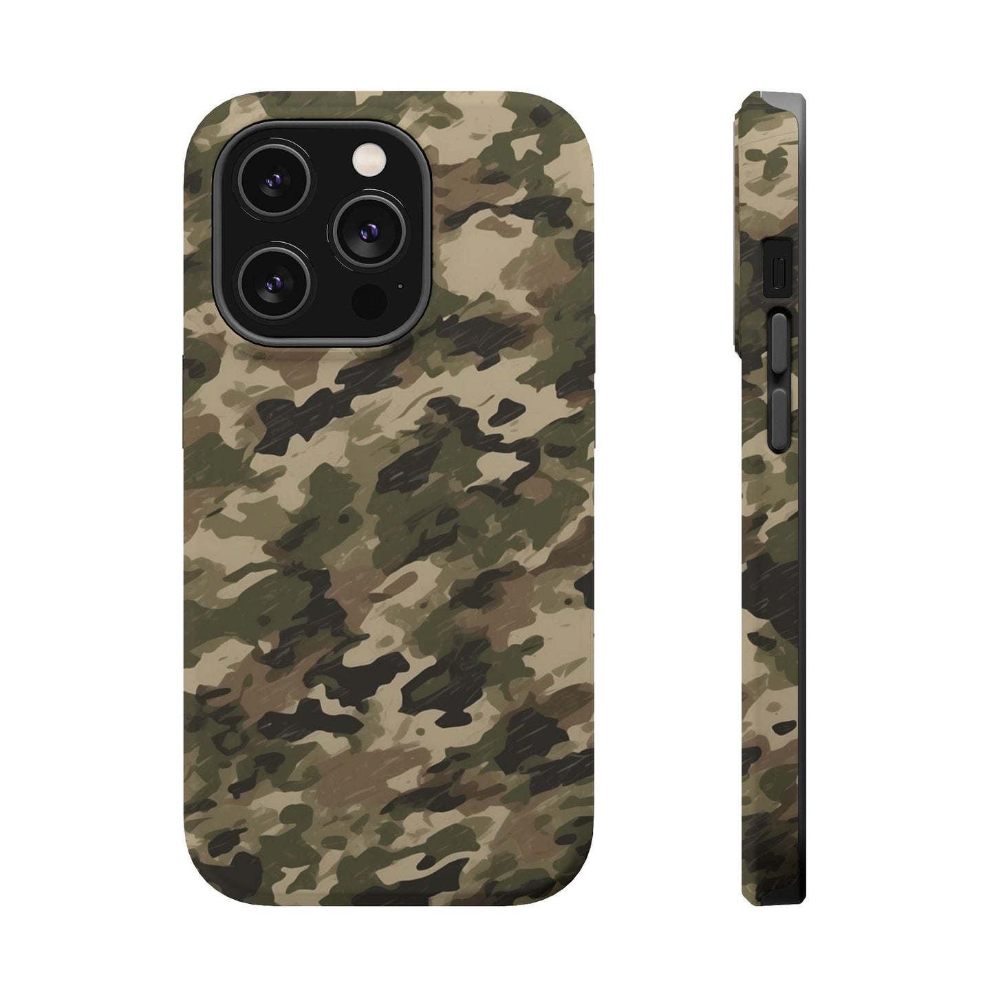 Classic Light Brown Camouflage – MagSafe iPhone Case with Rugged Elegance