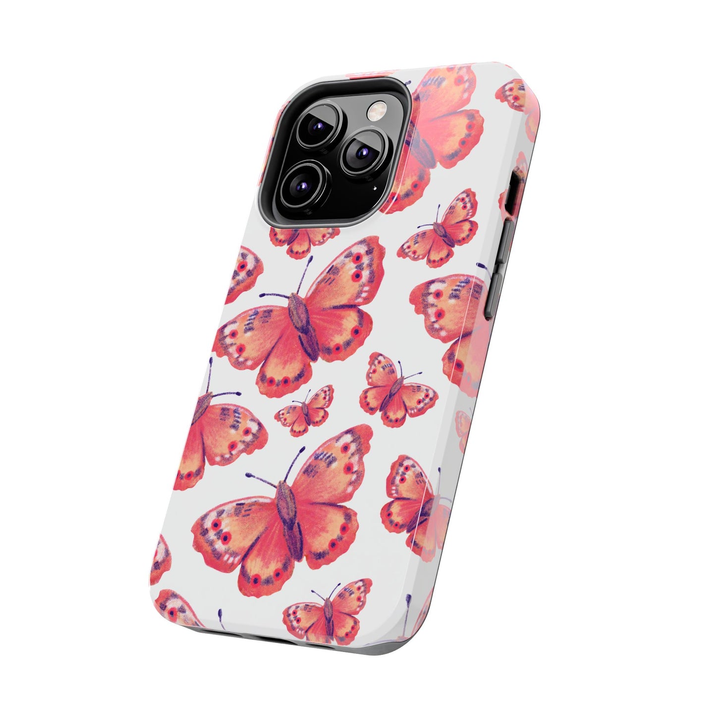 Coral Butterfly iPhone Case – Slim, Protective Design with Bold Watercolor Print