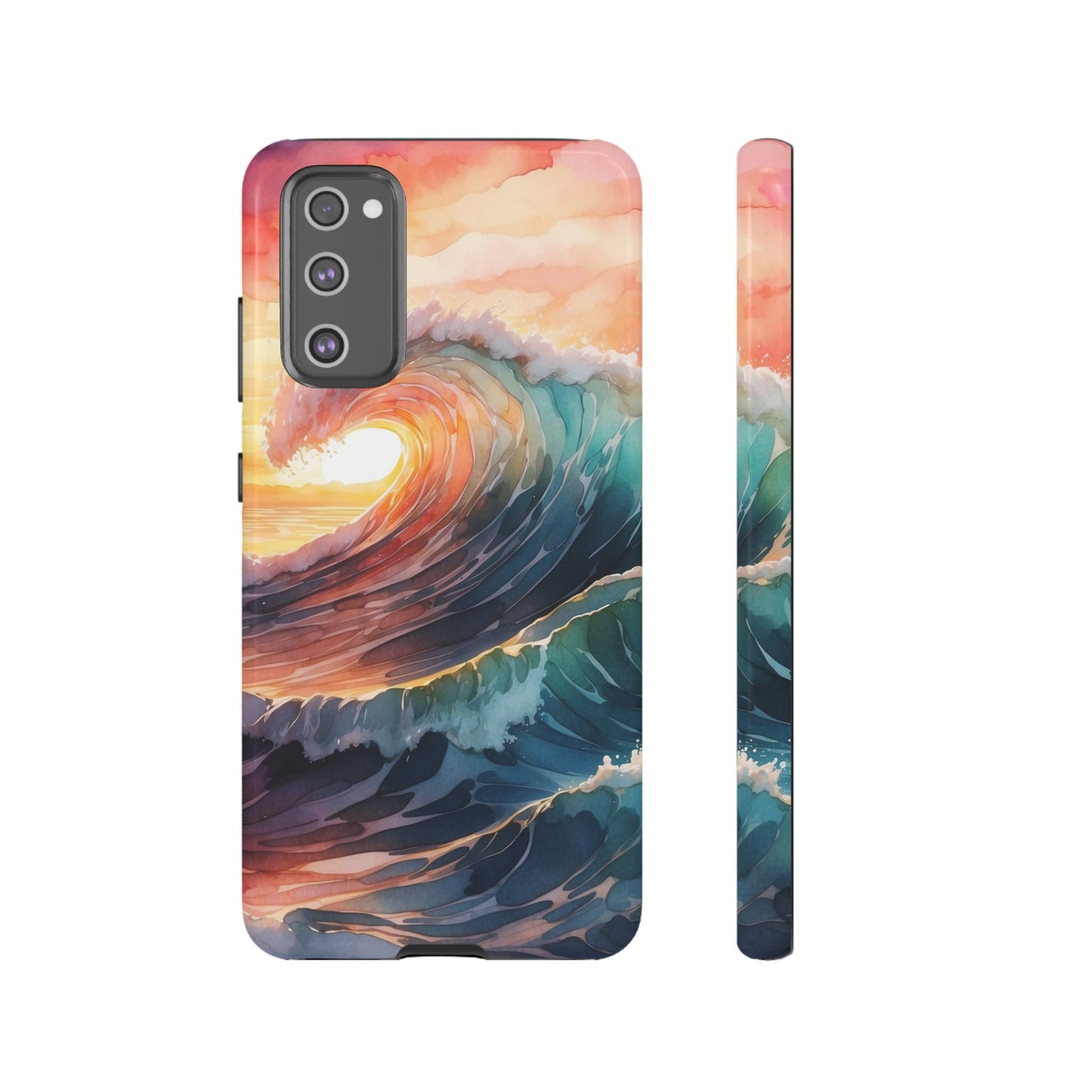 Ocean Sunrise Wave Samsung Galaxy Case – Vibrant Watercolor Wave Design