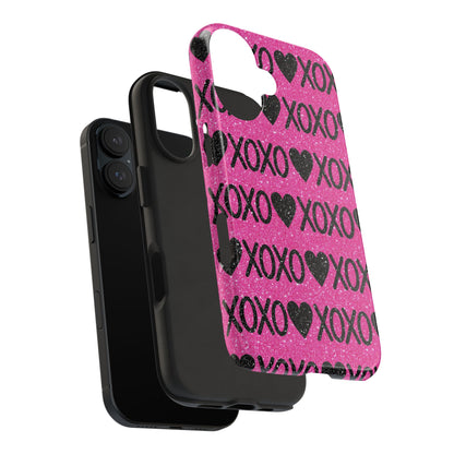 XOXO Glitter Hearts iPhone Case