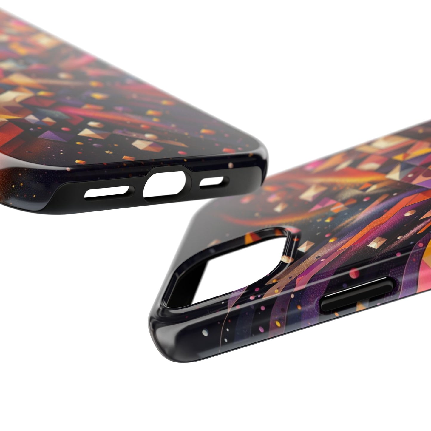 Geometric Galaxy iPhone Case - Abstract Cosmic Protective Cover - Retro Gamer