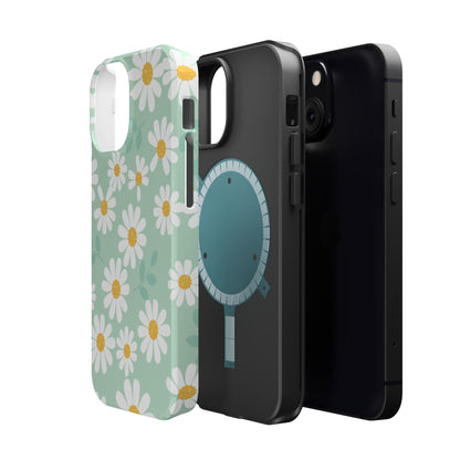 Charming Daisy Floral Tough MagSafe iPhone Case – Spring Pastel Design, Shockproof & Slim